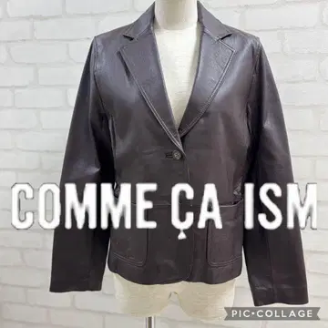 새상품급 COMME CA ISM 다크 브라운 가죽 자켓 돈피