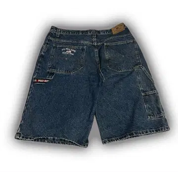 90s US POLO ASSN 배기 하프 팬츠 와이드 페인터 b계