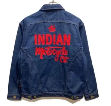 말보로 한정판 INDIAN MOTOCYCLE 웨스턴 데님 자켓