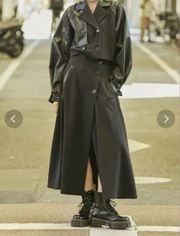 3way 인조 가죽 트렌치코트 jouetie