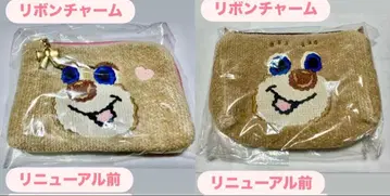 초레어 페이 리본 참 도업 테디 파우치 & 걸 L 파우치 세트