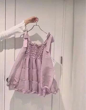 [ Lovilyn ] 숄더 리본 아이돌 원피스 핑크 S 사이즈