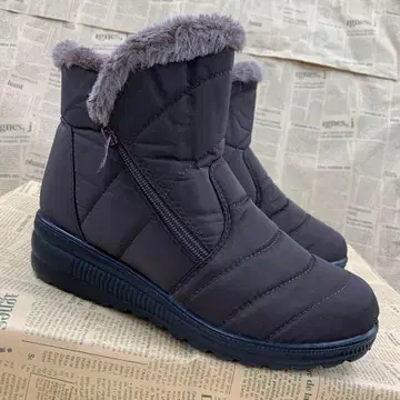 새상품 여성용 23.0cm 보아 안감 나일론 숏부츠 짙은 갈색 6490