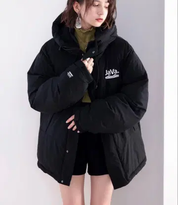Java 블랙 페이크 다운 자켓 L