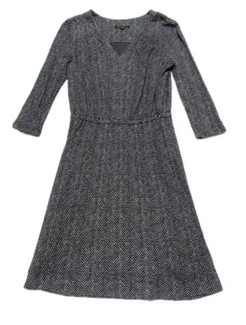 23구 캐시미어 혼방 원피스 7부 소매 헤링본 무늬 32