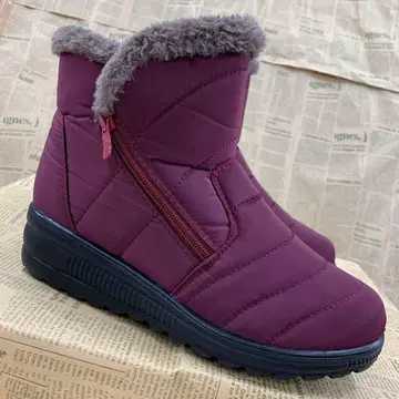 새상품 여성용 24.0cm 보아 안감 발수 나일론 숏부츠 빨간색 6490