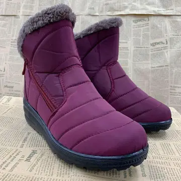 새상품 여성용 24.0cm 발수 보아 안감 나일론 숏부츠 빨간색 6490