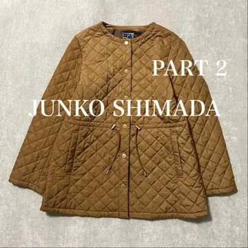 [ 새상품급 ] 준코 시마다 축열 퀼팅 노카라 자켓 코트 L