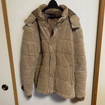 백 넘버 베이지 퀼팅 자켓 후드 부착