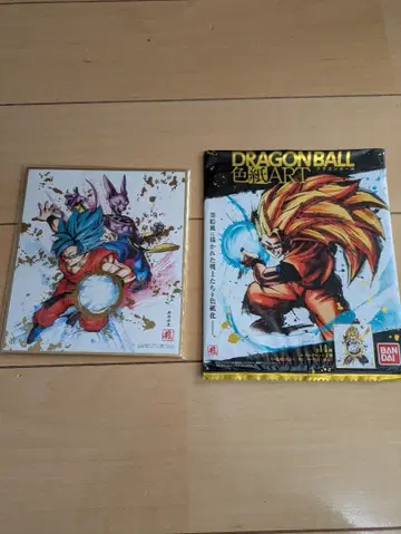 레어 드래곤볼 색지ART 시크릿 손오공&빌스(금박ver.)