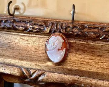 빈티지 앤티크 카메오 브로치 레트로 핑크 펜던트 탑