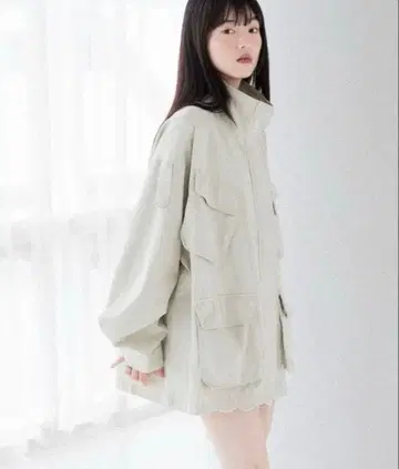 카고 포켓 미들 블루종