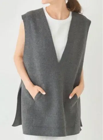 [ 새상품급 ] Plage 울 WO 오버 베스트 그레이