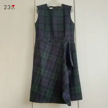 23구 x LOCHCARRN 울 타탄 체크 원피스 38