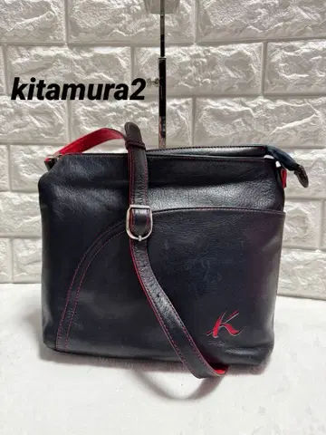 미사용 키타무라2 토트백 숄더 램 가죽 블랙 천연 가죽