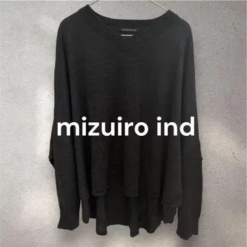 미즈이로 인드 니트 상의 차콜 그레이