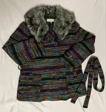 레트로풍 인조 모피 아우터