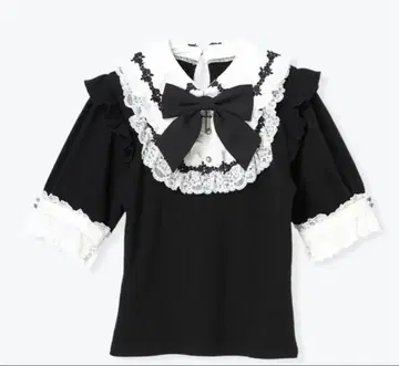 NOEMIE 로즈 레이스 요크 고딕 티셔츠