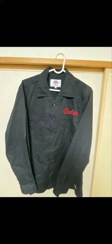 Dickies 긴팔 셔츠 M 블랙 빨간색 자수