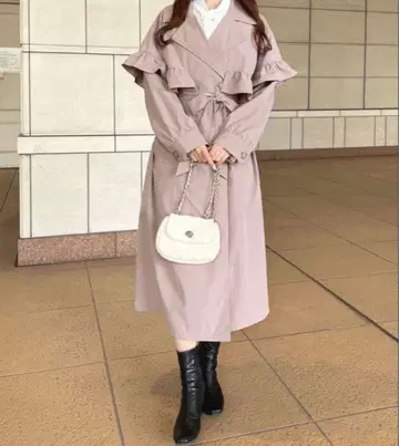 [ apres jour ] 프릴 트렌치코트 모카 F