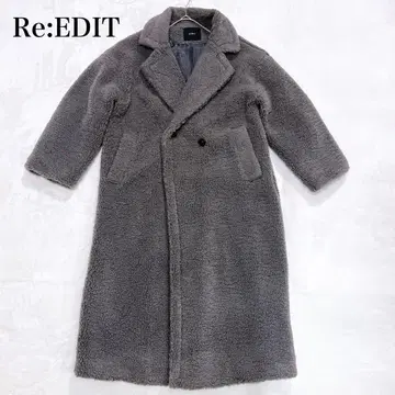 Re:EDIT 보아 빅 칼라 더블 체스터 코트 M