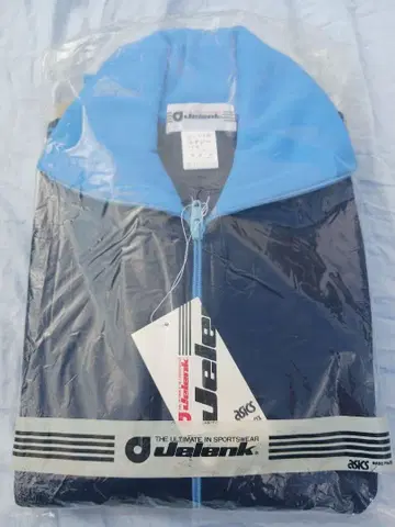 80'Jelank ASICS 집업 저지 파랑 블랙 M