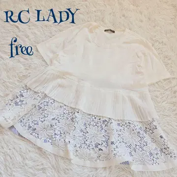[빈티지] 레이스 절개 페플럼풍 실루엣 튜닉 기장 상의 free