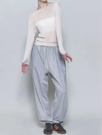 6(ROKU) 코튼 우라케 개더 팬츠 스웨트 팬츠 로쿠 팬츠