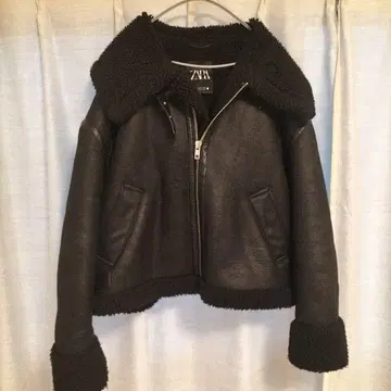 ZARA 쉘파카 블랙 가죽 자켓 M 새상품급