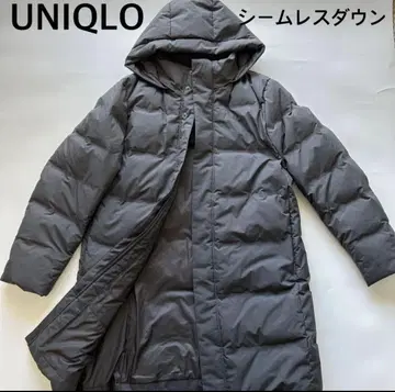 UNIQLO 심리스 다운 코트 롱 그레이 다운90% M 사이즈