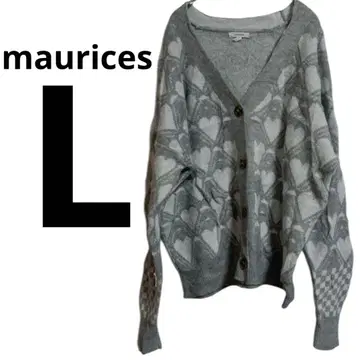 maurices [ L ] 그레이 하트 무늬 가디건 롱 기장