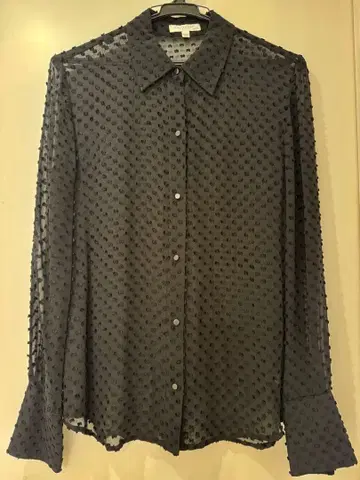 EQUIPMENT 도트 무늬 그레이 셔츠 XS/TP