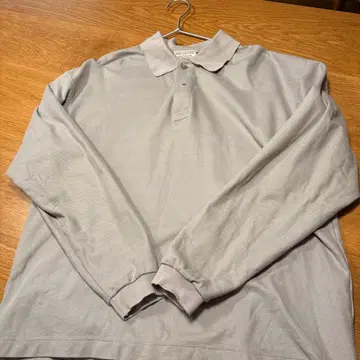 긴팔 피케 셔츠 기자 코튼