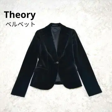 새상품급 theory 벨벳 테일러드 자켓 0 블랙