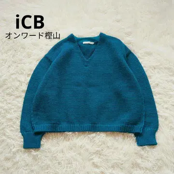 컨디션 최상 ICB V넥 니트탑 루즈핏 레어 컬러 최근 모델