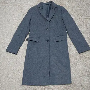 유니클로 그레이 울 혼방 롱 코트