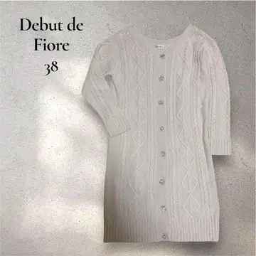 [Debut de Fiore] 원피스 니트 비쥬 버튼 핑크