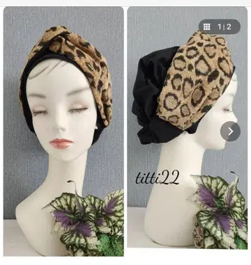 모자가 되는 터번 레오파드 무늬