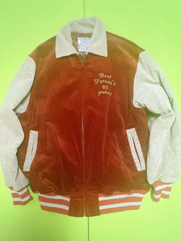 90sPERSON'S 코듀로이 바시티 자켓 레드/베이지
