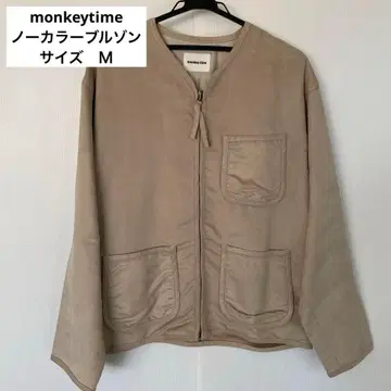 새상품 monkeytime 몽키타임 노카라 블루종 M 베이지