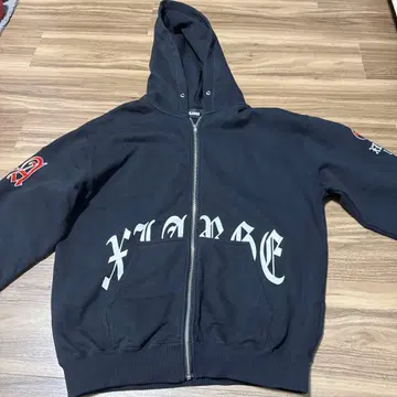 XLARGE 블랙 풀 집업 후드티 1991