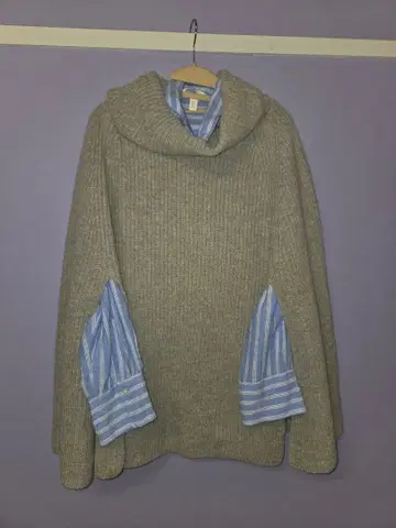 MAISON CHANTOISE 판초 그레이 니트