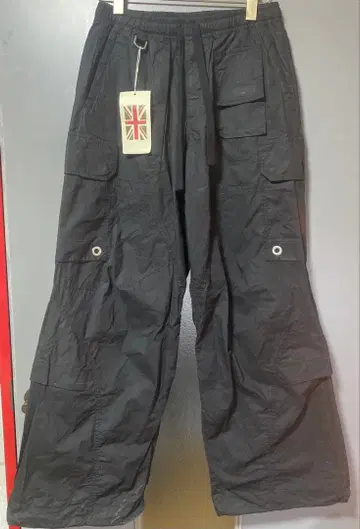 FORSOMEONE 블랙 카고 와이드 팬츠 48