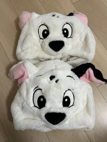 강아지 캐릭터 모자 플리스 소재