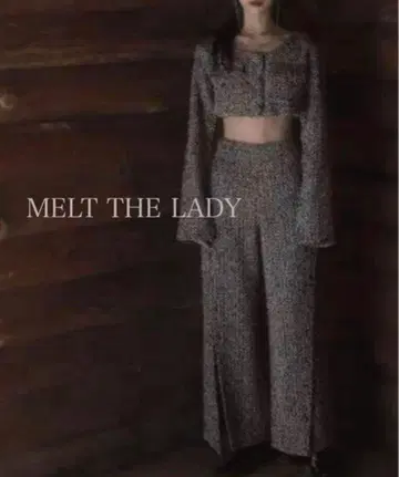 [ MELT THE LADY ] 선착순 딥 슬릿 트위드 롱 팬츠