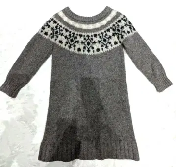 새상품급 유나이티드 애로우즈 노르딕 무늬 울 혼방 긴팔 원피스