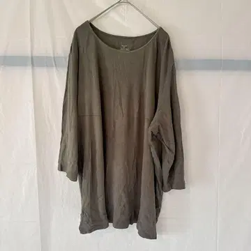 새상품급 cj banks 2X 올리브 그린 7부 소매 상의 T셔츠