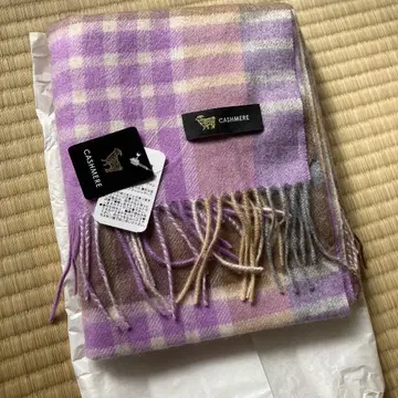 캐시미어 100% 체크 무늬 대형 머플러 [스톨]