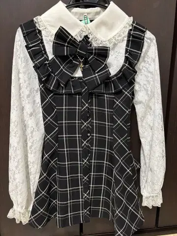 시크릿 허니 체크 무늬 셋업