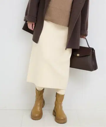 SLOBE IENA [레깅스 세트] 레이어드 니트 스커트